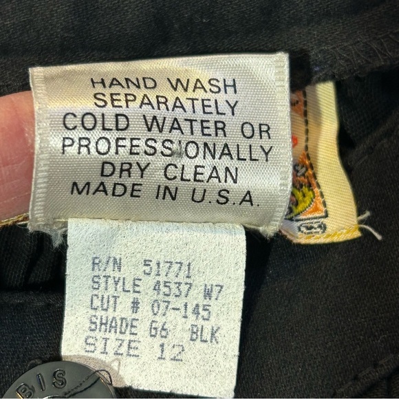 Vintage Bis Bis Gene Ewing Smocked Shirt Jacket Shacket Black Size 12 - Picture 13 of 14